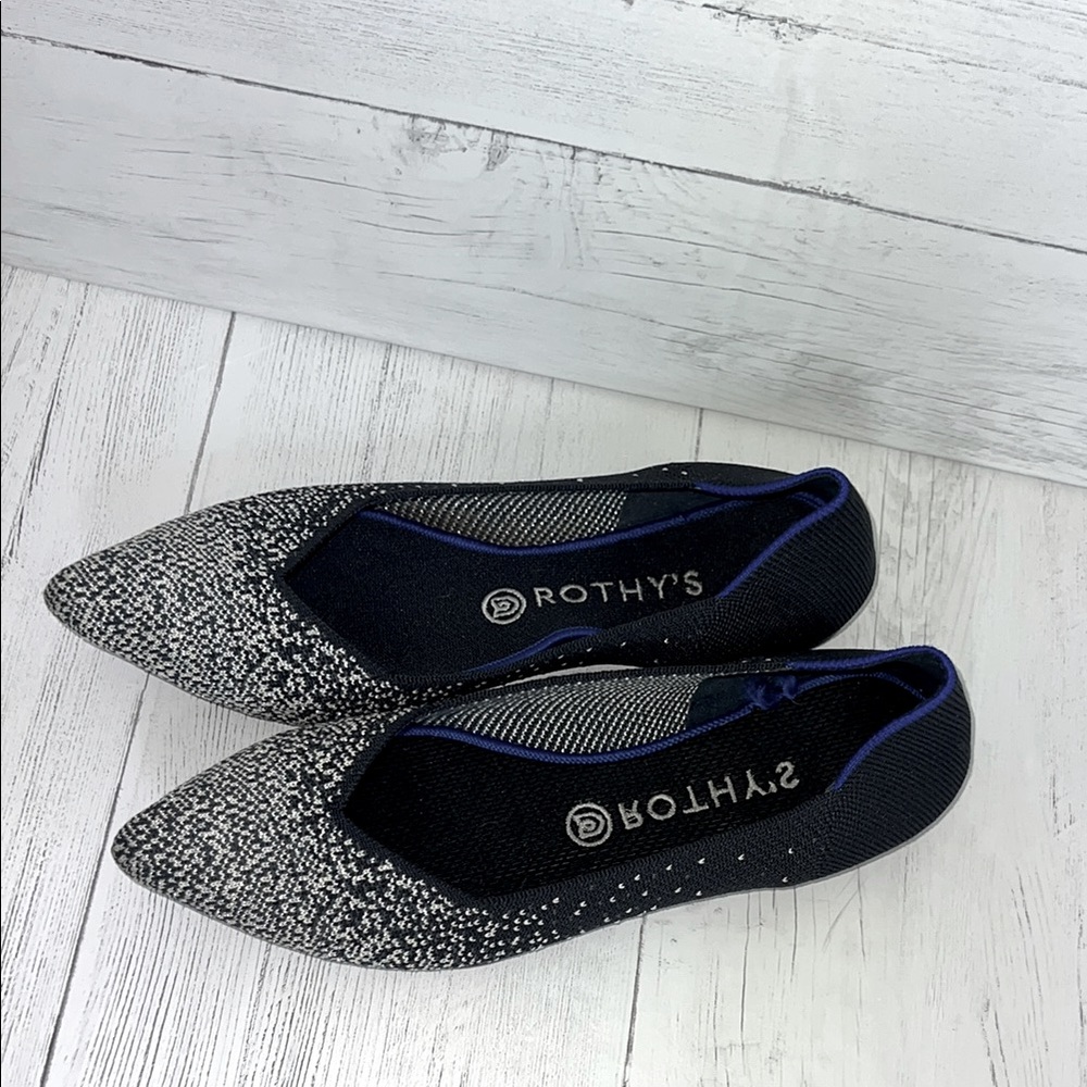 Rothy’s Retired The Point Slate Metallic Flats